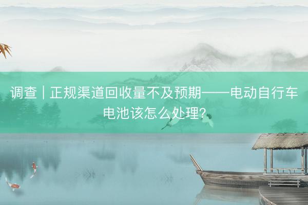 调查 | 正规渠道回收量不及预期——电动自行车电池该怎么处理?